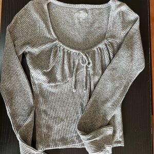 Hollister Charcoal Ribbed Knit Sweater
